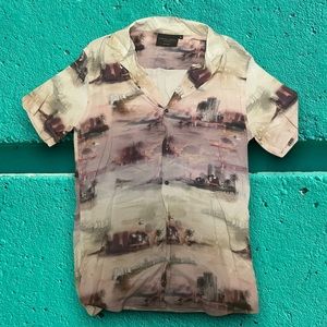 Criminal damage button up vacation light shirt